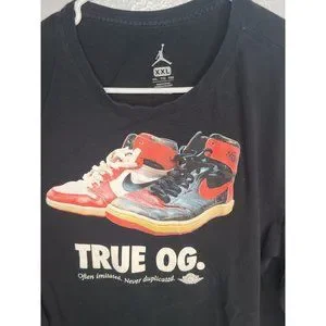 Nike Air Jordan Retro High True OG Long Sleeve Black Graphic Shirt Youth  XXL